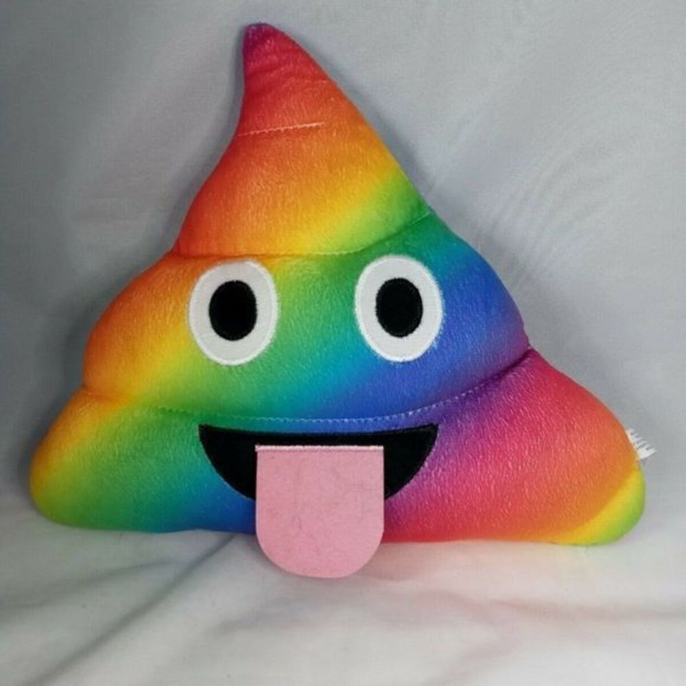 Cute Rainbow Poo‎ poo Emoji Noverty Pillow New